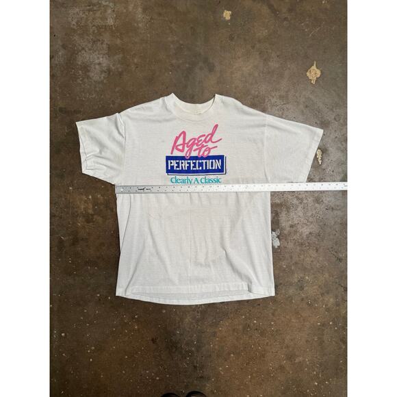 VTG '87 Aged to Perfection Clearly a Classic Age Humor White S/S T-Shirt Sz L - Picture 9 of 16